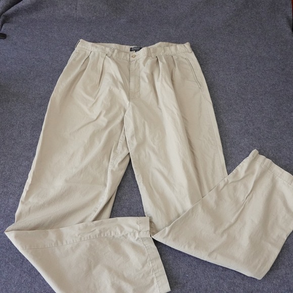 Polo Ralph Lauren Other - Polo Ralph Lauren Mens Pleated Chino Pants Khaki Tan 100% Cotton 35 x 35